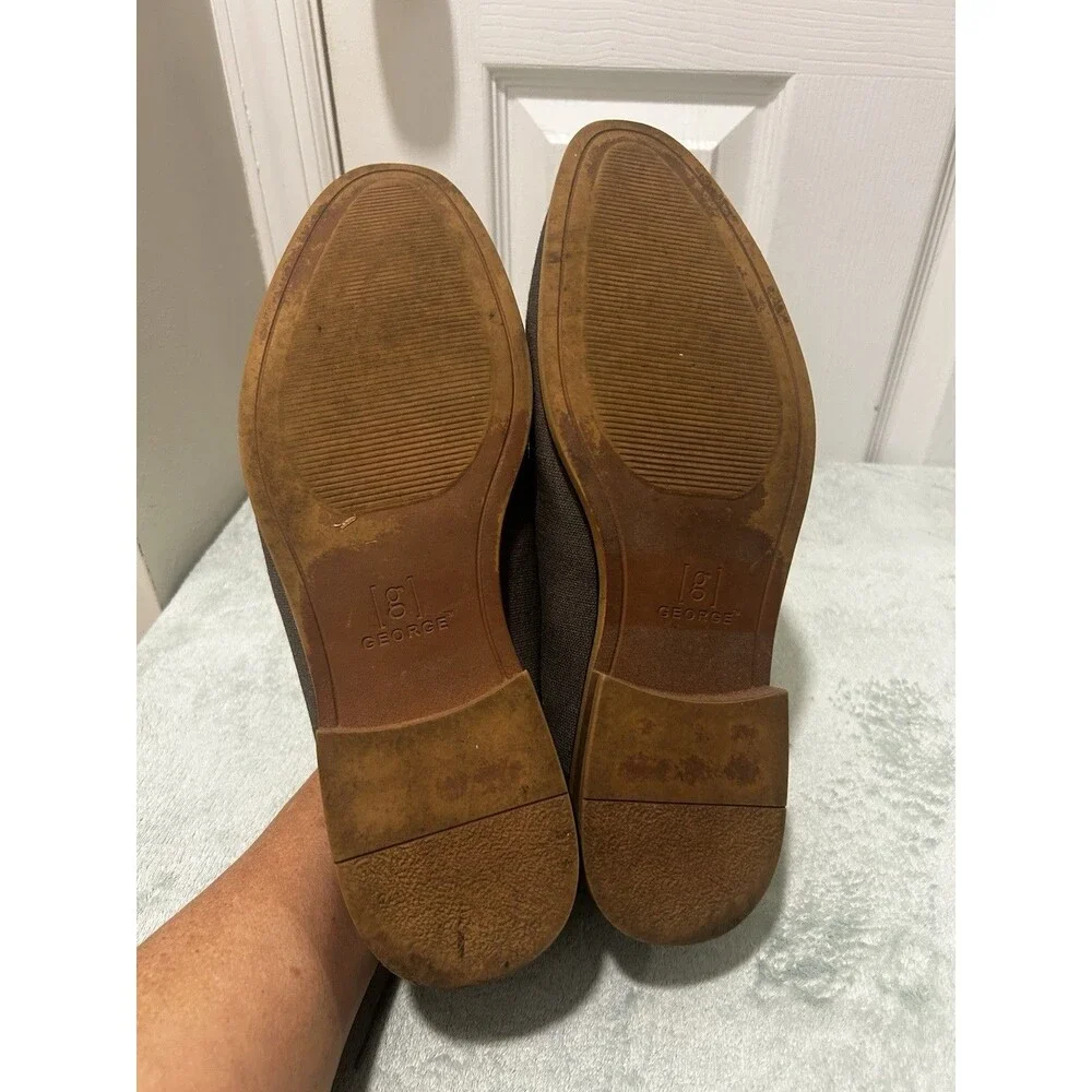 George Men’s Brown Oxford Dress Shoes Lace Up Size 13 Memory Foam Casual Formal